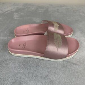 Buscemi Slides Dusty Pink Satin Women’s Size 39 EU